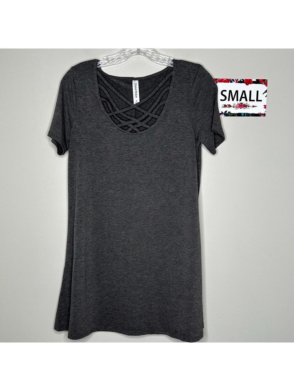 Zenana Premium S triple lattice tee GRAY, Small